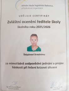 Zvláštní ocenění ředitele školy